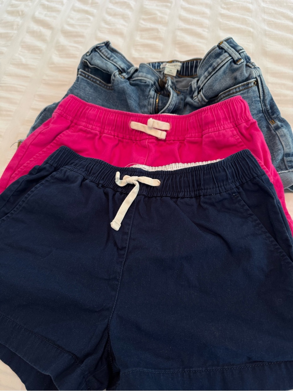 Crewcuts Girls' Navy and Bright Pink Elastic-Waist Shorts Set